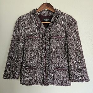 Talbots‎ Tweed Blazer Jacket Womens 4P Petite Multicolor Boucle Classic Preppy
